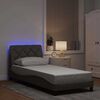 vidaXL Cadre de lit avec LED sans matelas taupe 90x200 cm tissu