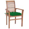 vidaXL Chaises &agrave; manger lot de 2 avec coussins vert Bois teck solide