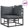 vidaXL Ensemble de canap&eacute; de jardin avec coussin 9 pcs Noir Aluminium