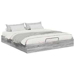 vidaXL Cadre de lit ottoman Gris Sonoma 203 x 180 x 25 cm