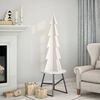 vidaXL Arbre de No&euml;l en bois pour d&eacute;coration blanc 112 cm pin massif