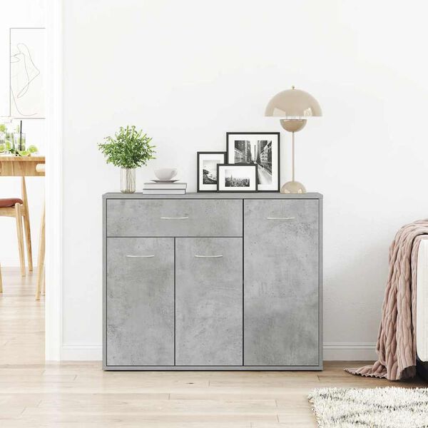 vidaXL Buffet Gris b&eacute;ton 88x30x70 cm Bois d'ing&eacute;nierie