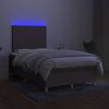 vidaXL Sommier &agrave; lattes de lit et matelas et LED Taupe 120x200cm Tissu