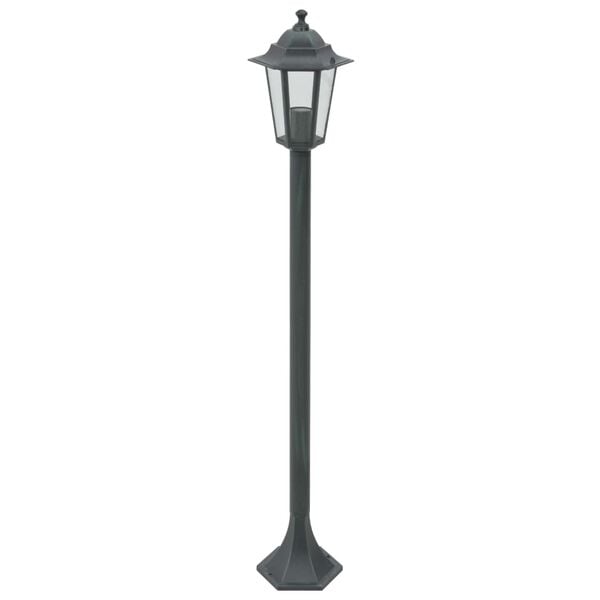 vidaXL Lampe de jardin &agrave; piquet 6 pcs E27 110 cm Aluminium Vert fonc&eacute;