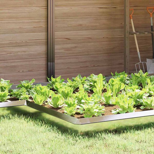 vidaXL Cl&ocirc;ture &agrave; escargots 4 pcs Argent 13,5 x 13,5 x 25 cm