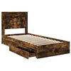 vidaXL Lit de Rangement Ch&ecirc;ne fum&eacute; 90 x 200 cm Bois d'ing&eacute;nierie