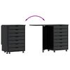 vidaXL Armoire roulante avec bureau MOSS noir bois de pin solide