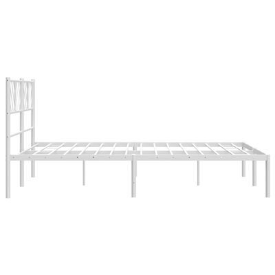 vidaXL Cadre de lit métal sans matelas et tête de lit blanc 150x200 cm