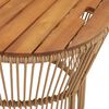 vidaXL Tables d'appoint de jardin 2pcs dessus en bois beige poly rotin