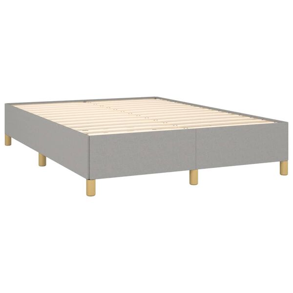 vidaXL Sommier &agrave; lattes de lit avec matelas Gris clair 140x200cm Tissu
