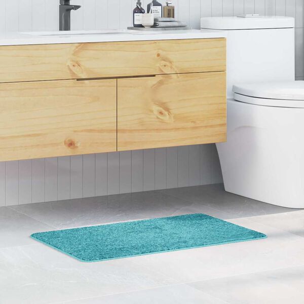 vidaXL Tapis de bain antid&eacute;rapant Turquoise 50 x 80 cm PP