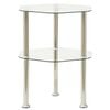 vidaXL Table d'appoint 2 niveaux Transparent 38x38x50 cm Verre tremp&eacute;