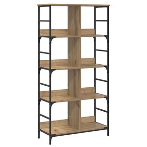 vidaXL &Eacute;tag&egrave;re 4 niveaux 78,5 x 33 x 153 cm m&eacute;tal PB Ch&ecirc;ne artisanal