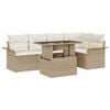vidaXL Ensemble de canap&eacute; de jardin 6 pc Beige polyrotin