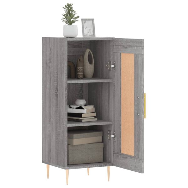 vidaXL Buffet Sonoma gris 34,5x34x90 cm Bois d'ing&eacute;nierie
