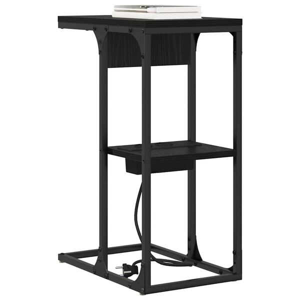 vidaXL Cabinet de chevet Ch&ecirc;ne noir 41,5 x 26 x 60,5 cm