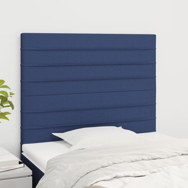 vidaXL T&ecirc;te de lit Bleu 80x5x118/128 cm Tissu