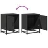 vidaXL Tables de chevet 2 pcs noir 40x31x50 cm bois d'ing&eacute;nierie m&eacute;tal
