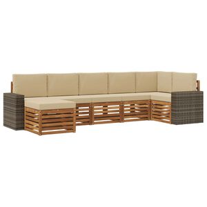 vidaXL Ensemble de canap&eacute;s d'ext&eacute;rieur 7 pc Naturel et Beige