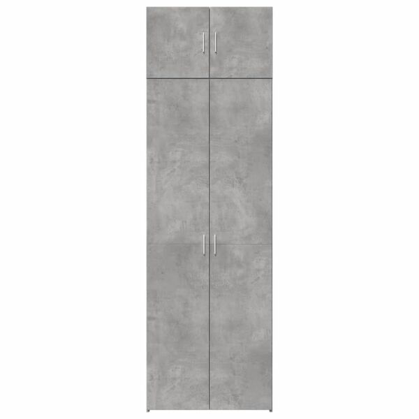 vidaXL Armoire de rangement gris b&eacute;ton 70x42,5x225cm bois d'ing&eacute;nierie
