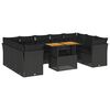 vidaXL Salon de jardin 10 pcs avec coussins noir r&eacute;sine tress&eacute;e