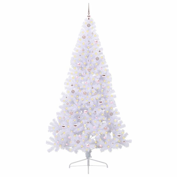 vidaXL Sapin de No&euml;l artificiel avec 300 LED Blanc 240 cm PVC et Acier