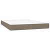 vidaXL Sommier &agrave; lattes de lit avec matelas Taupe 140x200 cm Tissu