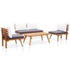 vidaXL Salon de jardin 4 pcs avec coussins bois d'acacia solide