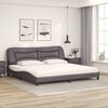 vidaXL Lit avec matelas Hvar gris 200x200 cm similicuir
