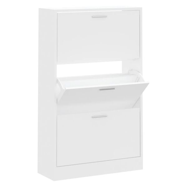 vidaXL Armoire &agrave; chaussures Blanc 63x24x103 cm Bois d'ing&eacute;nierie