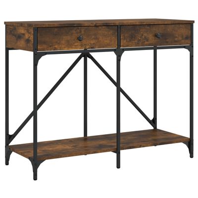 vidaXL Table console chêne fumé 100x39x78,5 cm bois d'ingénierie