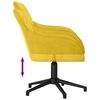 vidaXL Chaise pivotante de bureau Jaune Velours