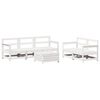 vidaXL Salon de jardin 6 pcs blanc bois de pin massif