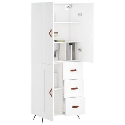 vidaXL Buffet haut Blanc 69,5x34x180 cm Bois d'ingénierie