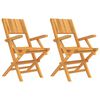 vidaXL Chaises de jardin pliantes lot de 2 55x61x90cm bois massif teck