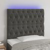 vidaXL T&ecirc;te de lit &agrave; LED Gris fonc&eacute; 90x7x118/128 cm Velours