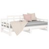 vidaXL Lit coulissant sans matelas blanc bois de pin solide