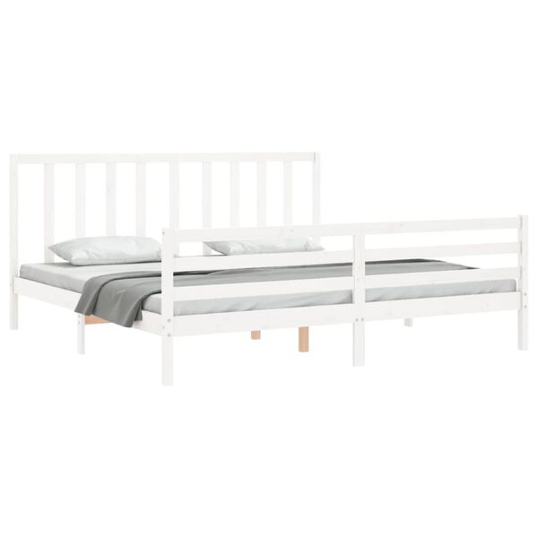 vidaXL Cadre de lit sans matelas blanc 200x200 cm bois massif de pin