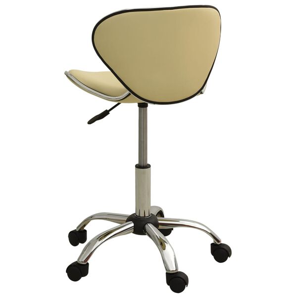 vidaXL Chaise de bureau Crème Similicuir