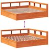 vidaXL Lit biblioth&egrave;que sans matelas cire marron 200x200 cm pin massif