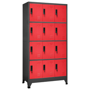 vidaXL Armoire &agrave; casiers Anthracite et rouge 90x45x180 cm Acier