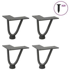 vidaXL Pieds en &eacute;pingle &agrave; cheveux pour table basse 4 pi&egrave;ces Anthracite 10 cm Acier massif