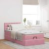 vidaXL Cadre de lit ottoman avec matelas rose 90x190 cm velours