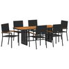 vidaXL Ensemble de salle &agrave; manger pour jardin 7 pc Noir polyrotin