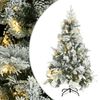 vidaXL Sapin de No&euml;l pr&eacute;-&eacute;clair&eacute; avec neige floqu&eacute;e/c&ocirc;nes 120cm PVC/PE