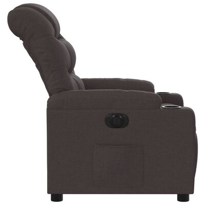 vidaXL Fauteuil inclinable électrique Marron foncé Tissu