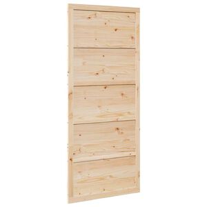 vidaXL Porte de Grange Naturel 90 x 208 cm Bois de pin massif