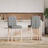 vidaXL Chaises de bar lot de 2 bois massif d'h&eacute;v&eacute;a et tissu