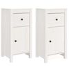 vidaXL Buffets 2 pcs blanc 40x35x80 cm bois massif de pin