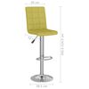 vidaXL Tabouret de bar Vert Tissu
